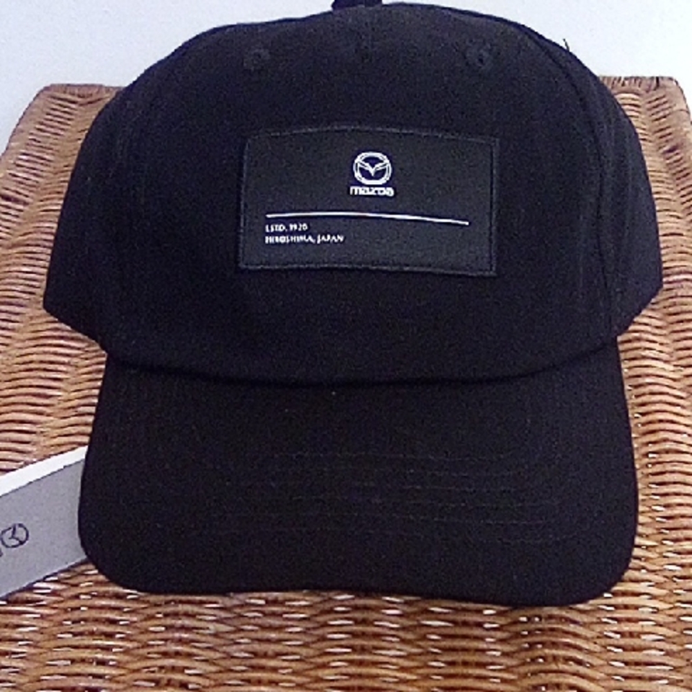 NWT Mazda Essence Black Cap, Adjustable Back